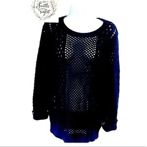 ⭐️🌟Lilly Pulitzer Navy Blue  Crochet Sweater Sz S